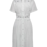 Vestido Lino Orgánico Mujer Geneva Blanco Rockford