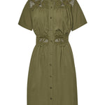 Vestido Lino Orgánico Mujer Geneva Verde Rockford