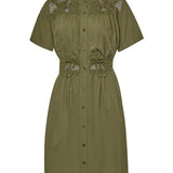 Vestido Lino Orgánico Mujer Geneva Verde Rockford