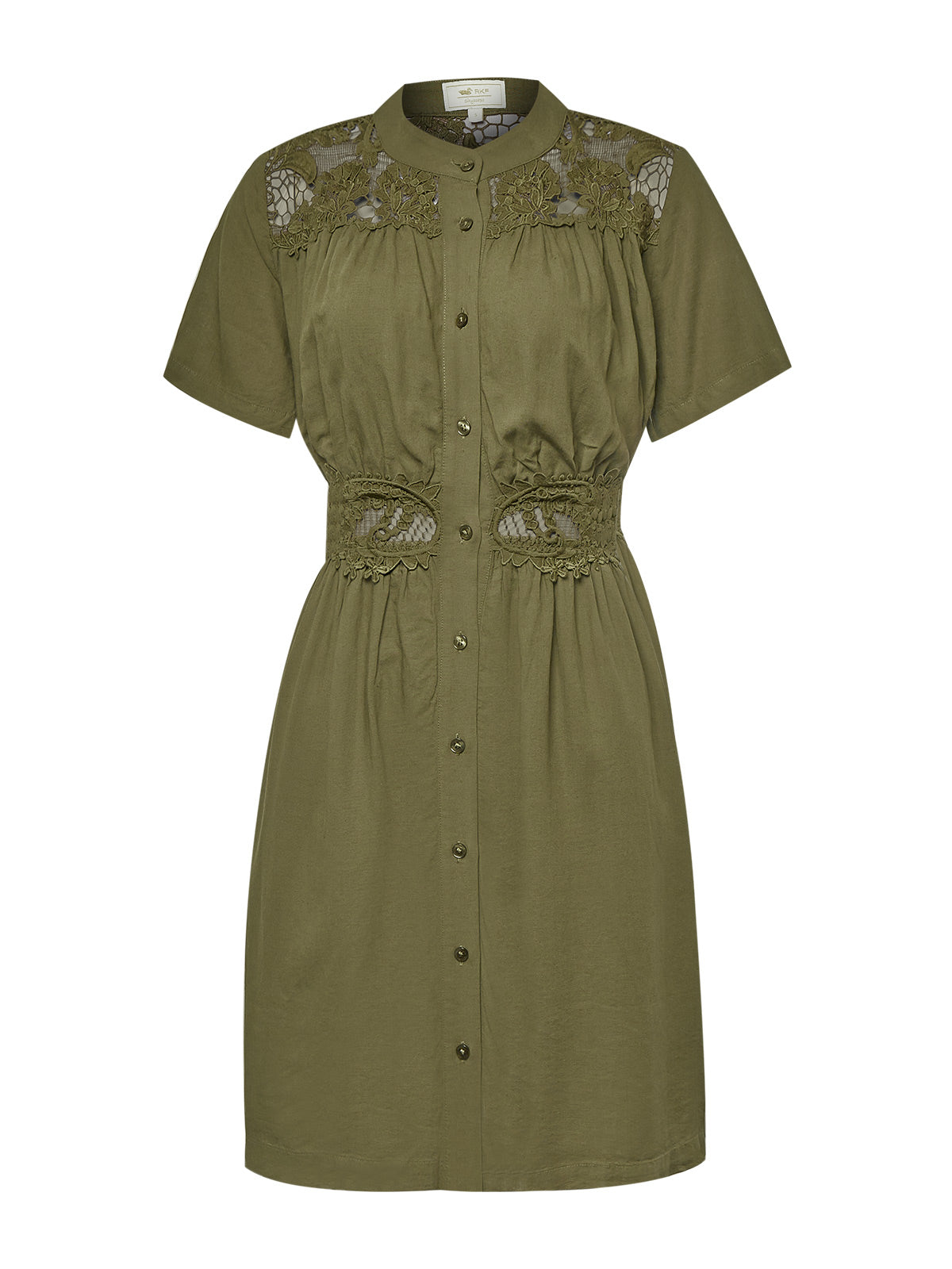 Vestido Lino Orgánico Mujer Geneva Verde Rockford
