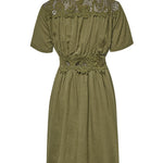 Vestido Lino Orgánico Mujer Geneva Verde Rockford