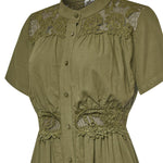 Vestido Lino Orgánico Mujer Geneva Verde Rockford