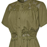 Vestido Lino Orgánico Mujer Geneva Verde Rockford