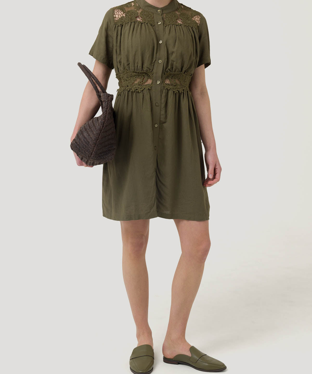Vestido Lino Orgánico Mujer Geneva Verde Rockford