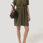 Vestido Lino Orgánico Mujer Geneva Verde Rockford