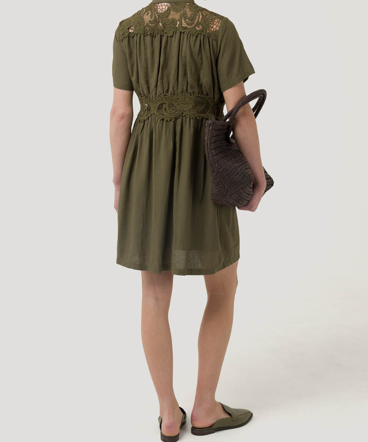 Vestido Lino Orgánico Mujer Geneva Verde Rockford