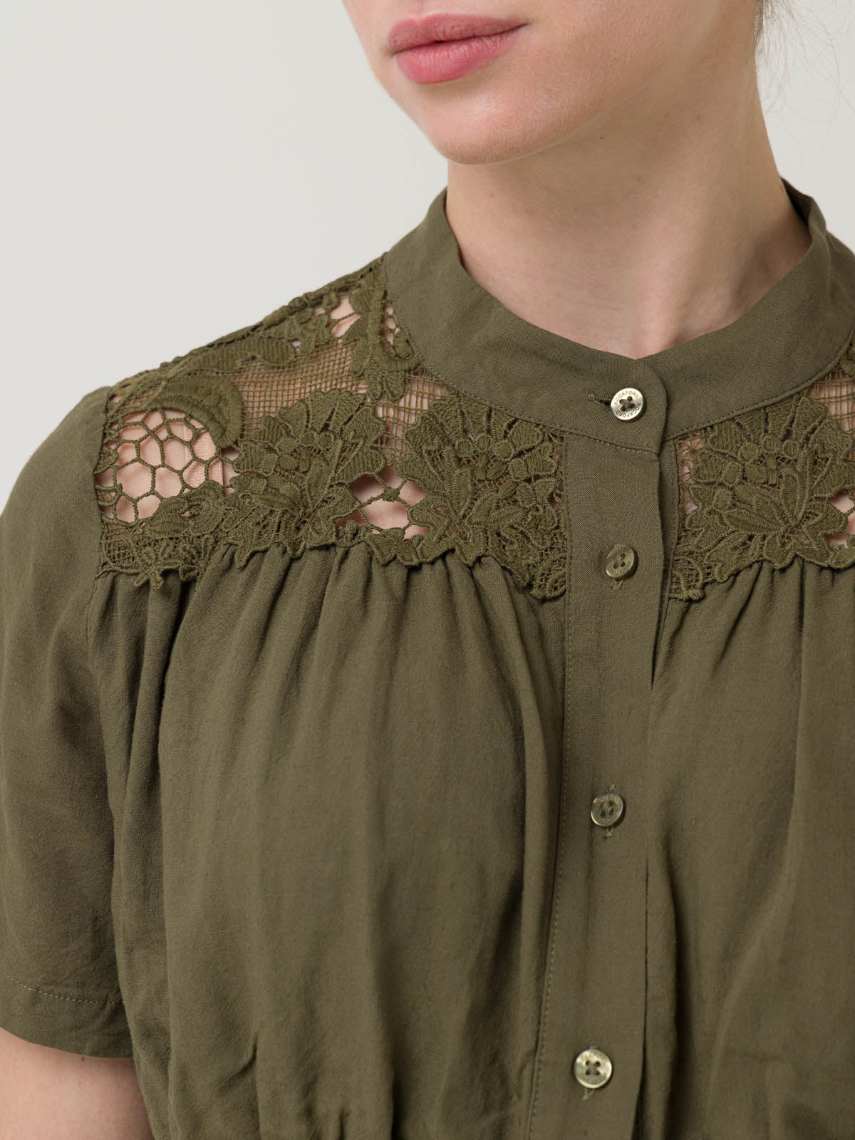 Vestido Lino Orgánico Mujer Geneva Verde Rockford