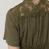 Vestido Lino Orgánico Mujer Geneva Verde Rockford