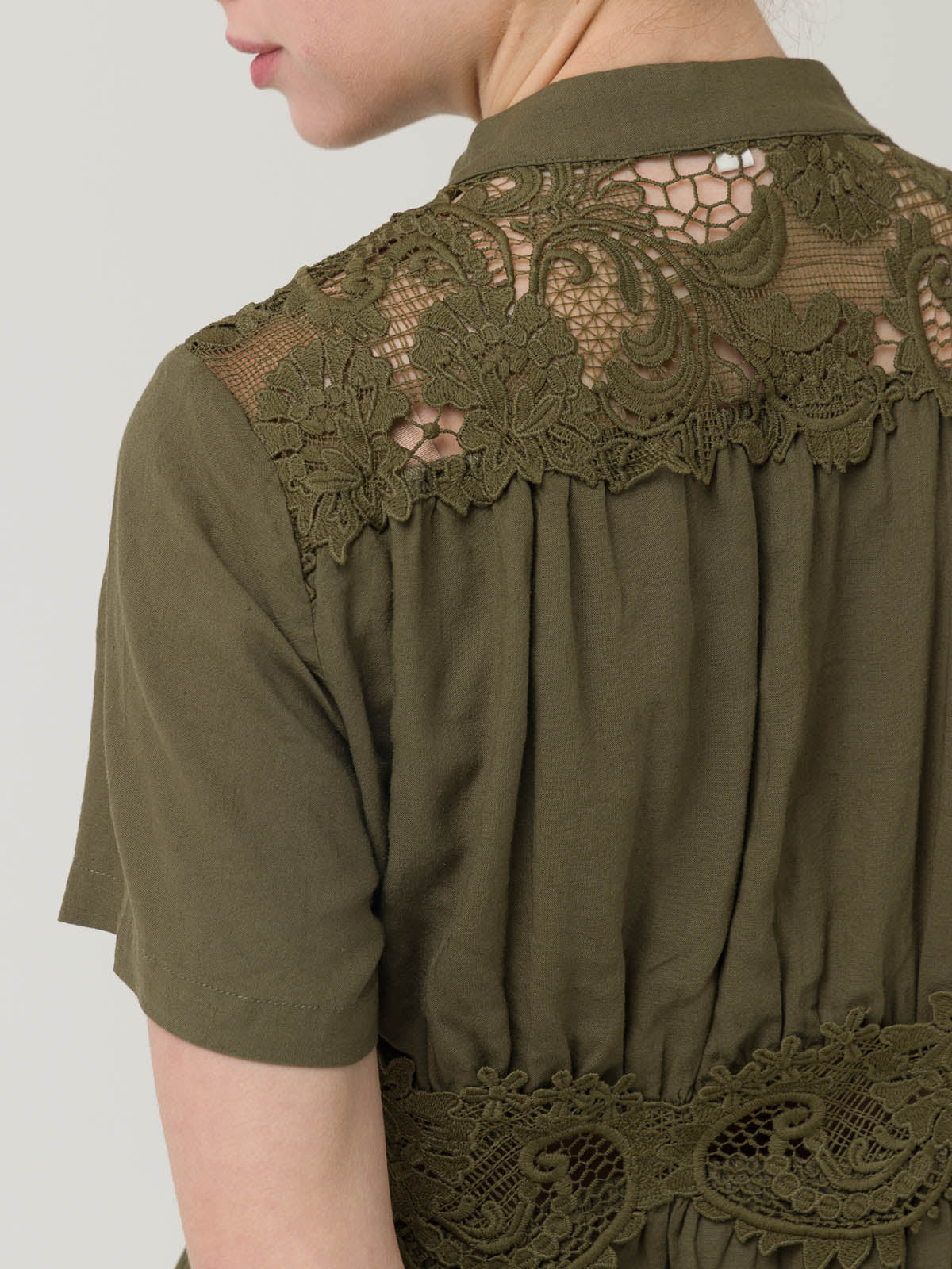 Vestido Lino Orgánico Mujer Geneva Verde Rockford