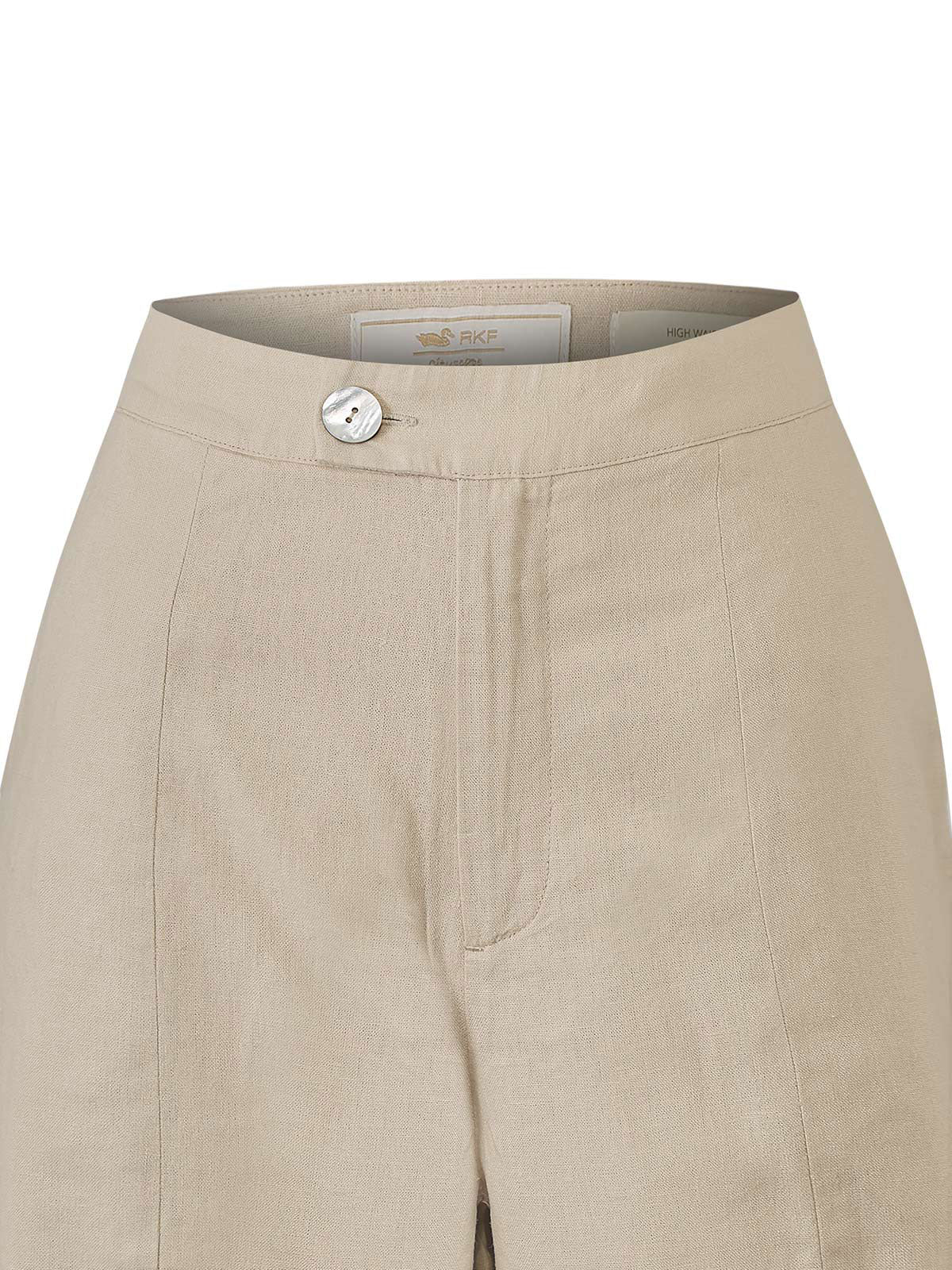 Pantalón Lino Orgánico Mujer Loch Beige Rockford