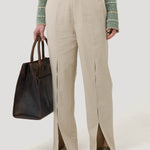 Pantalón Lino Orgánico Mujer Loch Beige Rockford