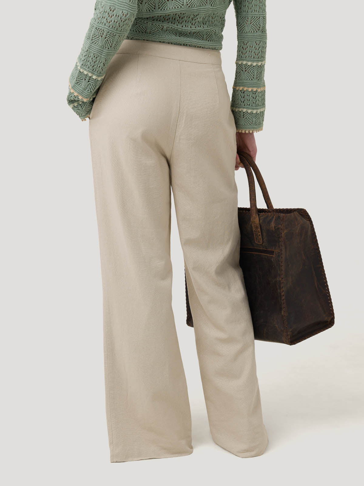 Pantalón Lino Orgánico Mujer Loch Beige Rockford