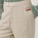 Pantalón Lino Orgánico Mujer Loch Beige Rockford