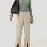 Pantalón Lino Orgánico Mujer Loch Beige Rockford