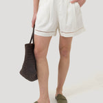 Short Lino Orgánico Mujer Andes Blanco Rockford