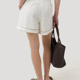 Short Lino Orgánico Mujer Andes Blanco Rockford