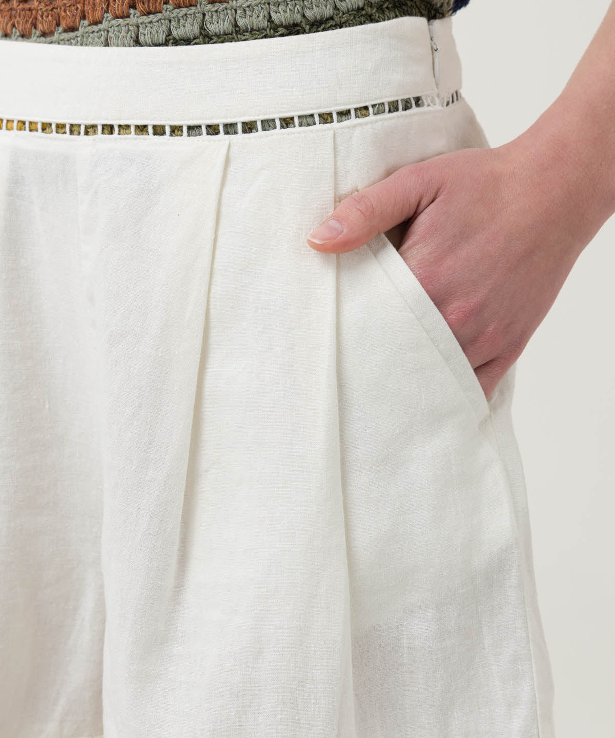 Short Lino Orgánico Mujer Andes Blanco Rockford