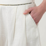 Short Lino Orgánico Mujer Andes Blanco Rockford
