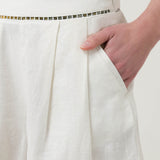 Short Lino Orgánico Mujer Andes Blanco Rockford