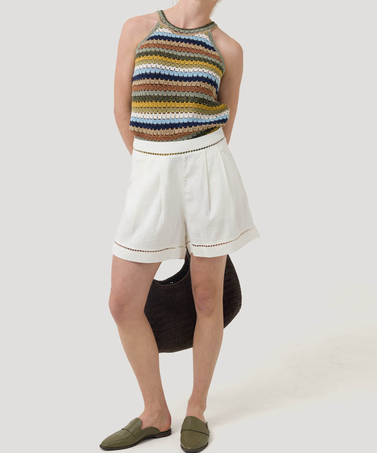 Short Lino Orgánico Mujer Andes Blanco Rockford