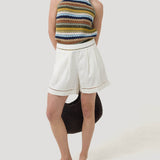 Short Lino Orgánico Mujer Andes Blanco Rockford