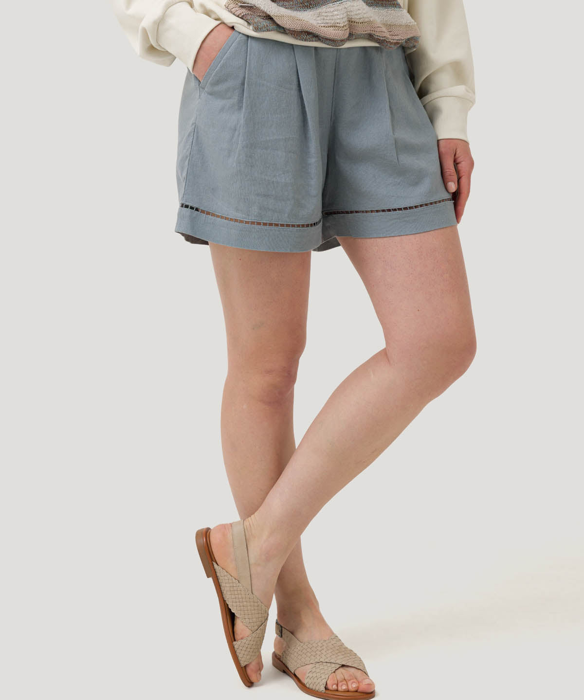 Short Lino Orgánico Mujer Andes Gris Rockford