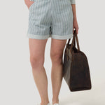 Short Lino Orgánico Mujer Huron Celeste Rockford
