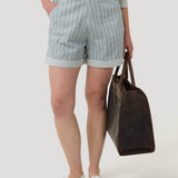 Short Lino Orgánico Mujer Huron Celeste Rockford