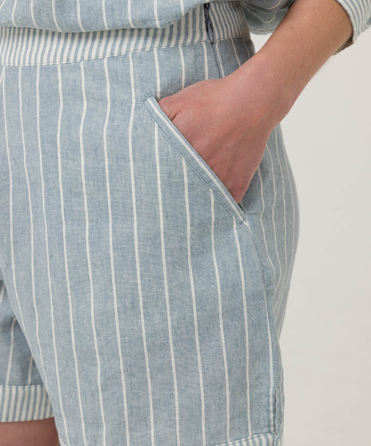 Short Lino Orgánico Mujer Huron Celeste Rockford