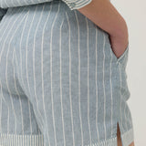 Short Lino Orgánico Mujer Huron Celeste Rockford