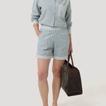 Short Lino Orgánico Mujer Huron Celeste Rockford
