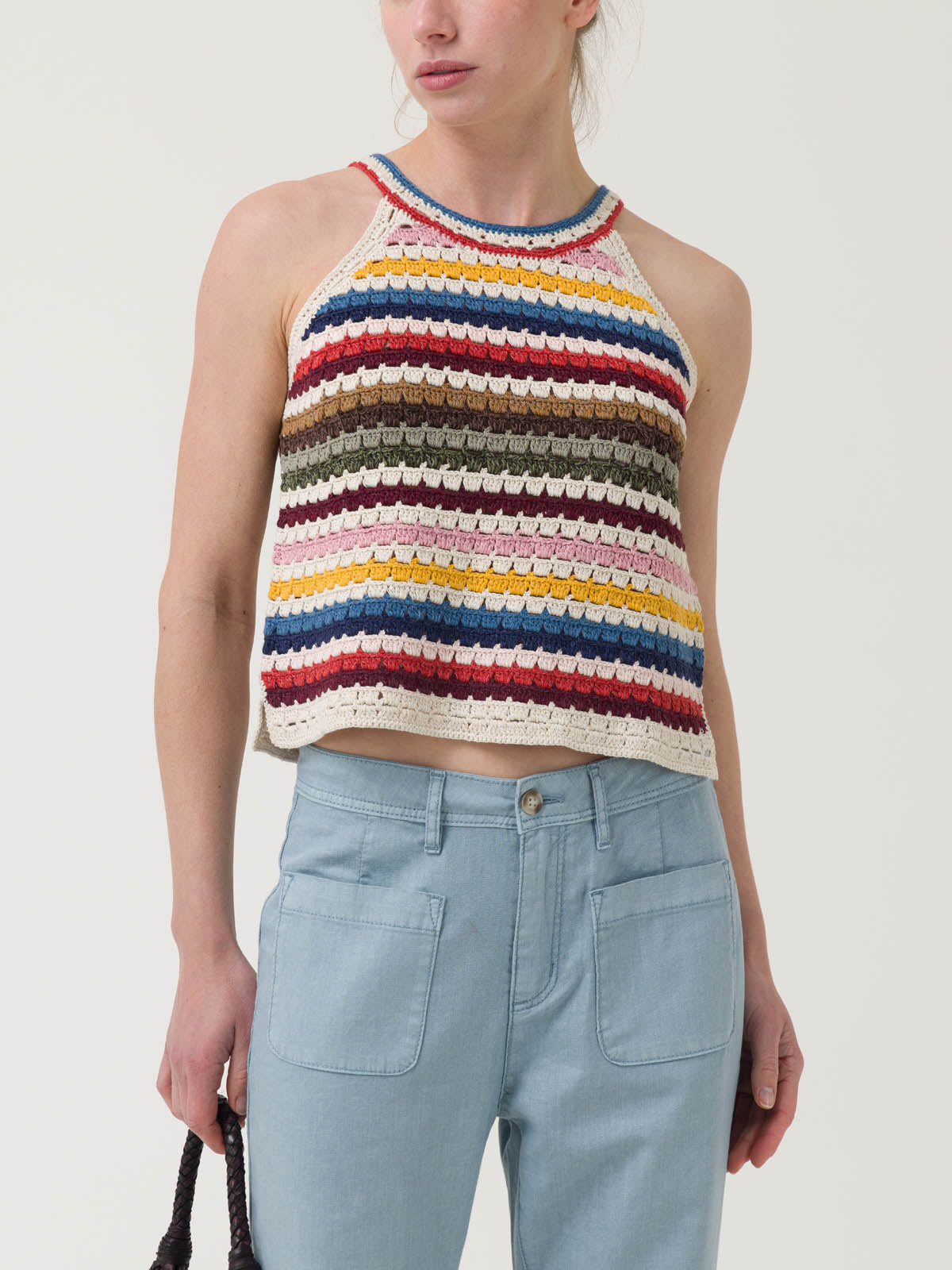 Polera Algodón Orgánico Mujer Mar Multicolor Rockford