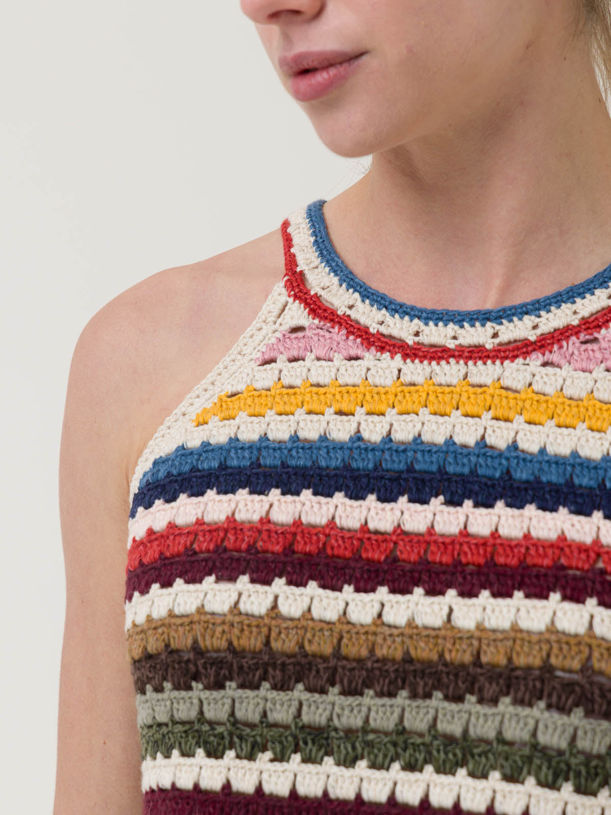 Polera Algodón Orgánico Mujer Mar Multicolor Rockford