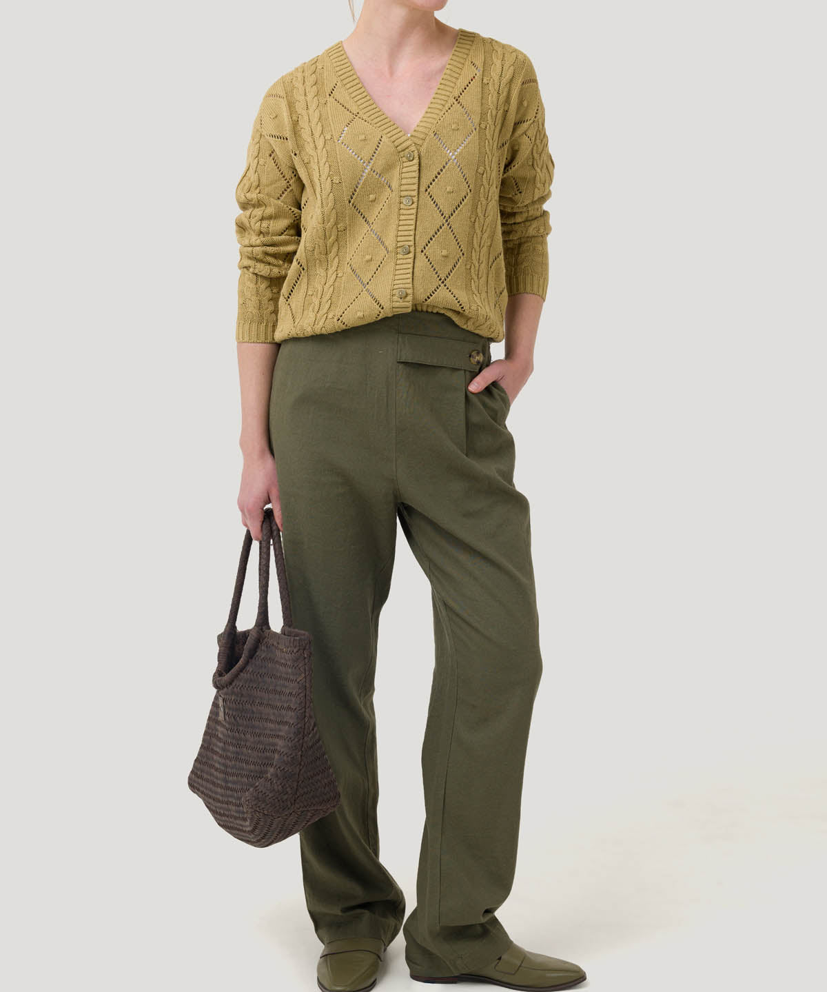 Sweater Algodón Orgánico Mujer Nit Verde Rockford