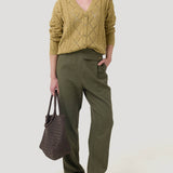 Sweater Algodón Orgánico Mujer Nit Verde Rockford