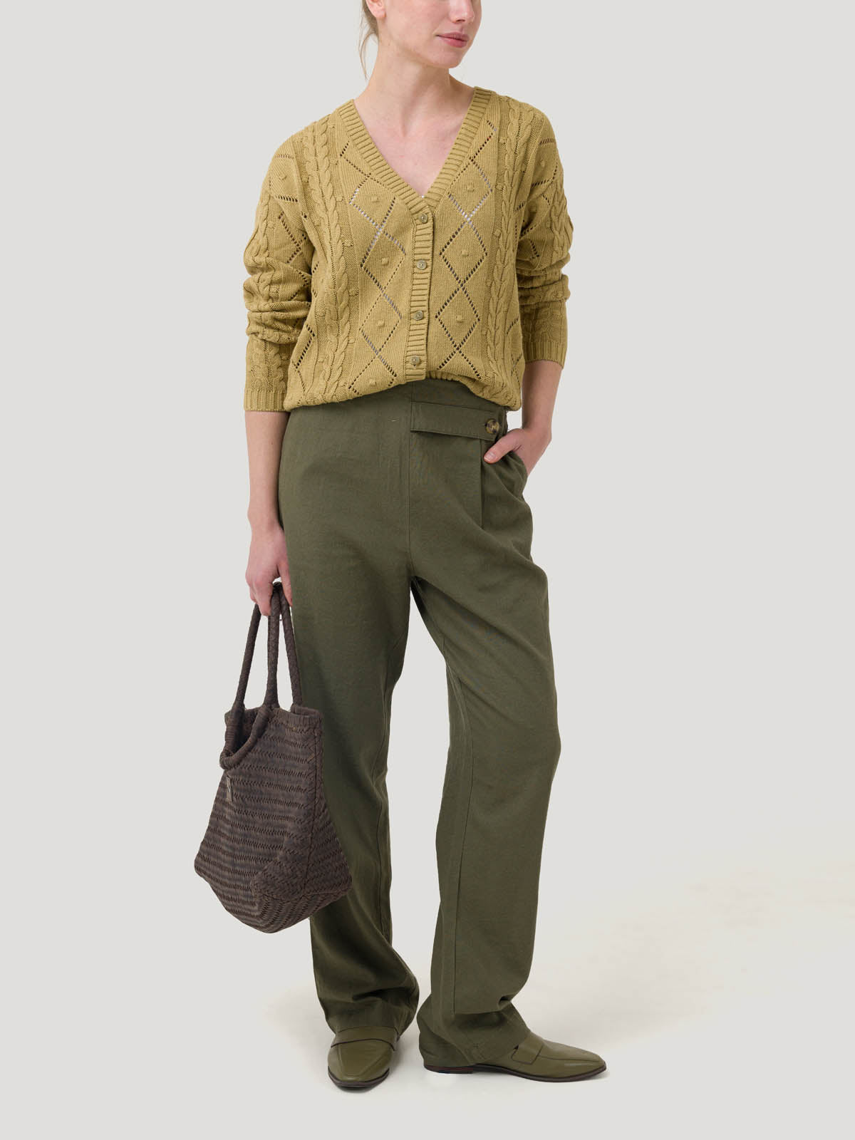 Sweater Algodón Orgánico Mujer Nit Verde Rockford