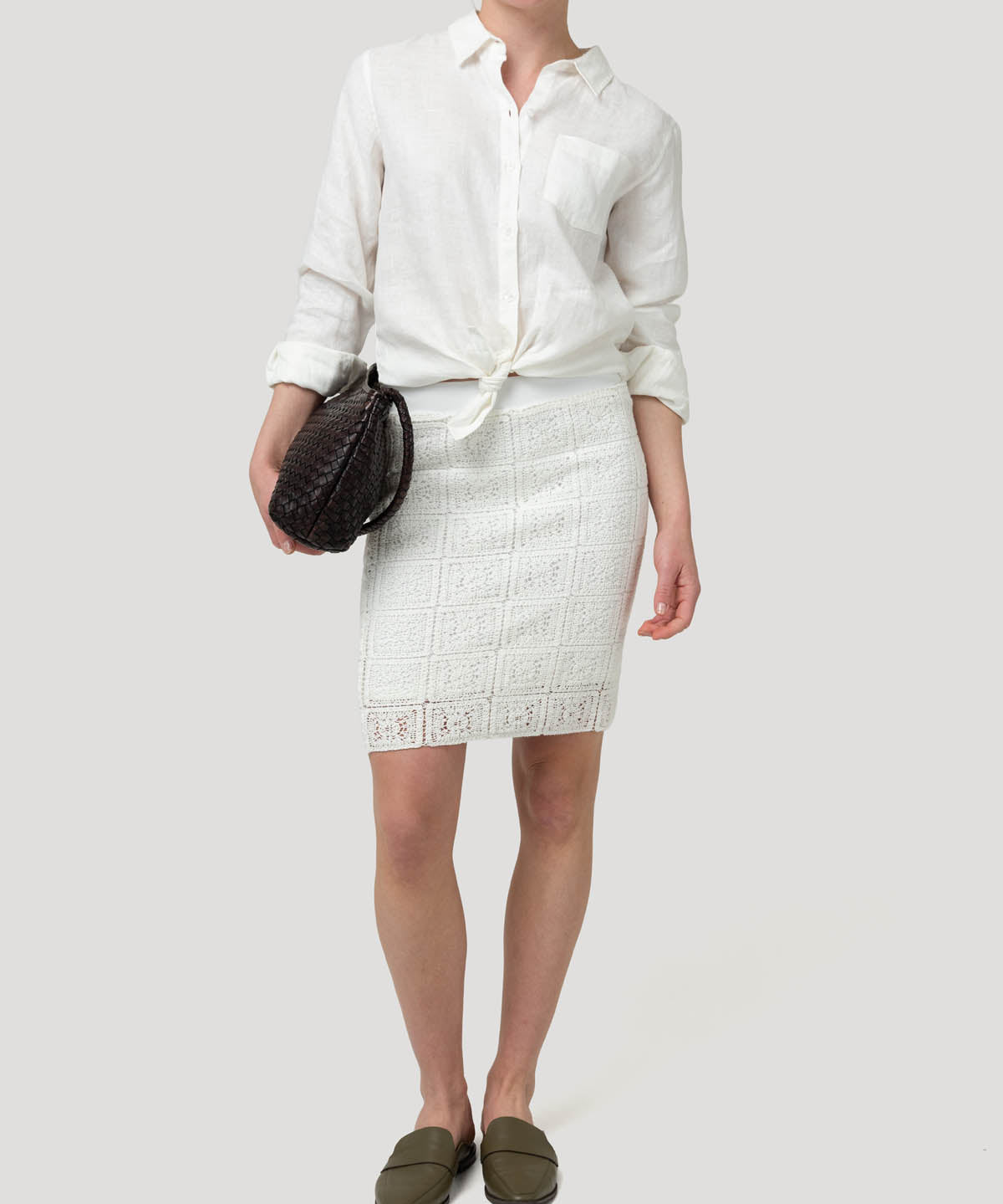 Falda Algodón Orgánico Mujer Naga Blanco Rockford