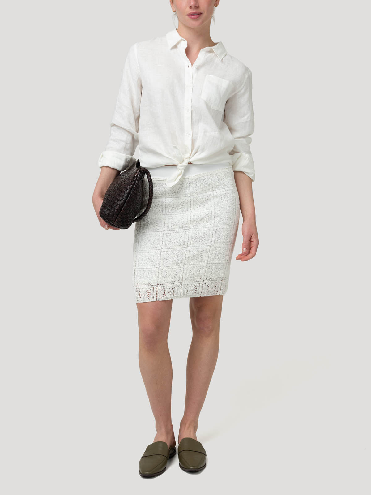 Falda Algodón Orgánico Mujer Naga Blanco Rockford