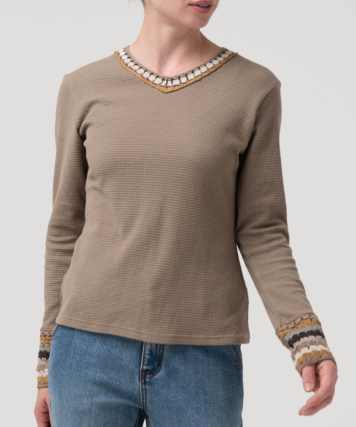 Polera Algodón Orgánico Mujer Pine Café Rockford