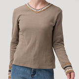 Polera Algodón Orgánico Mujer Pine Café Rockford