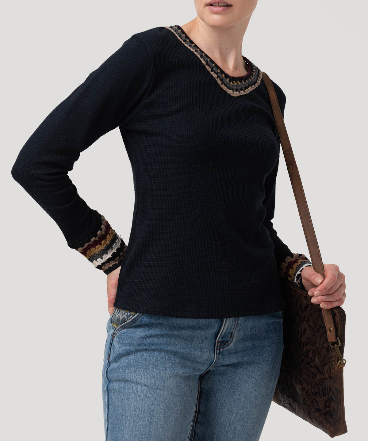 Polera Algodón Orgánico Mujer Pine Azul Rockford