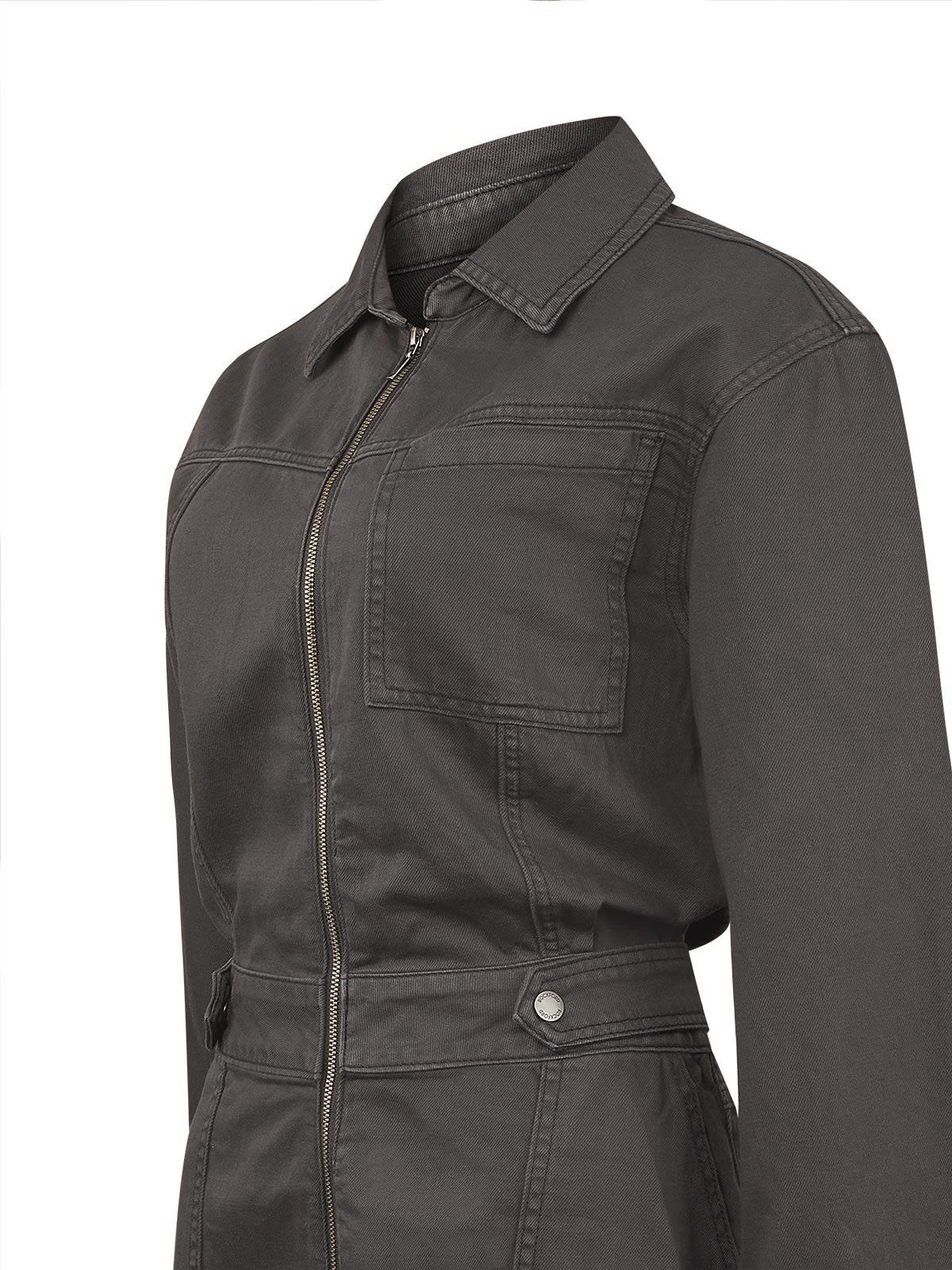 Vestido Algodón/Lino Mujer Rouri Gris Rockford