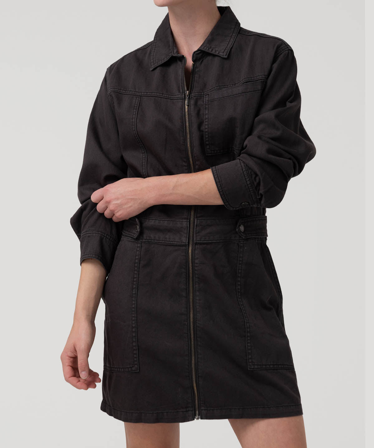 Vestido Algodón/Lino Mujer Rouri Gris Rockford