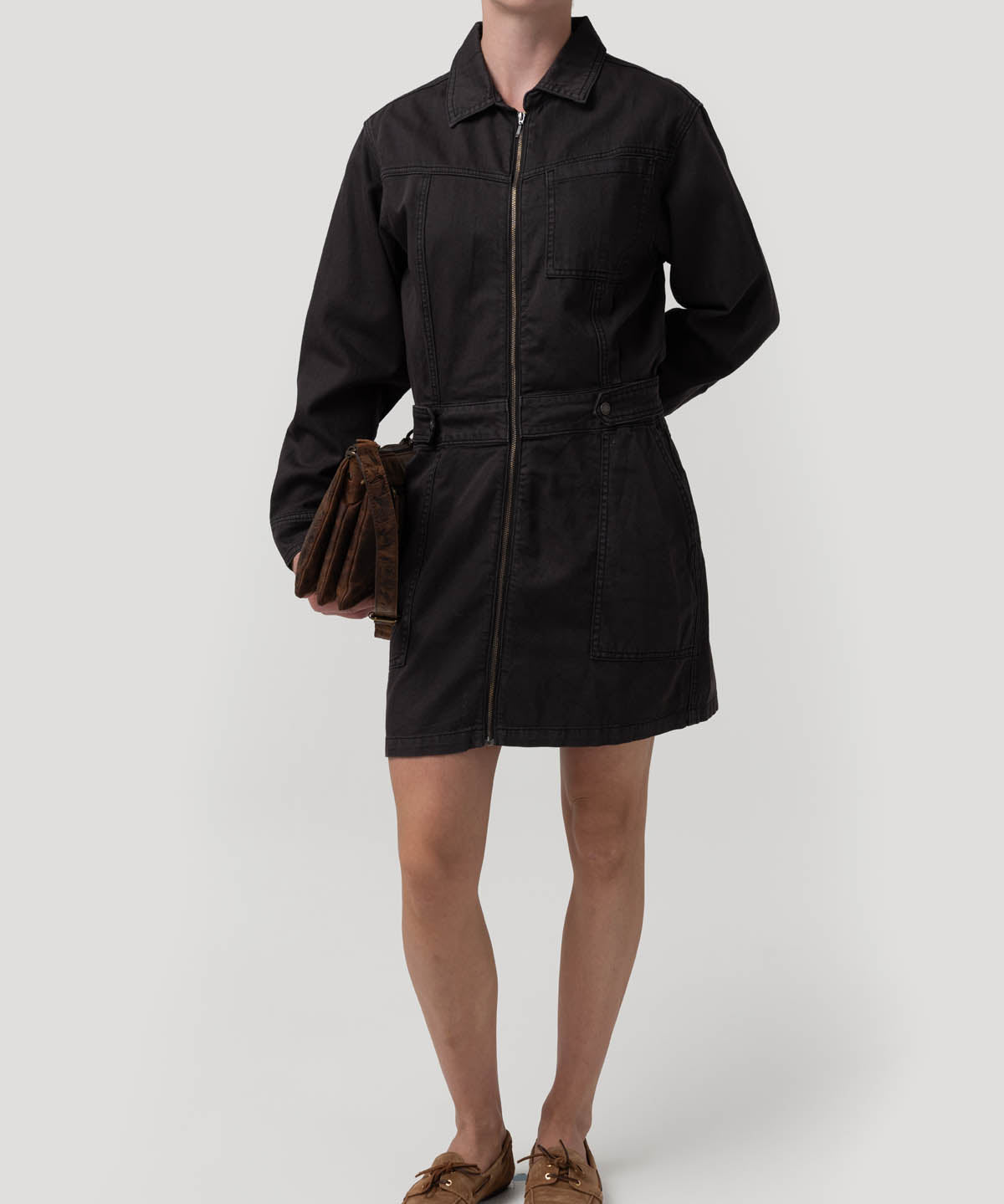 Vestido Algodón/Lino Mujer Rouri Gris Rockford