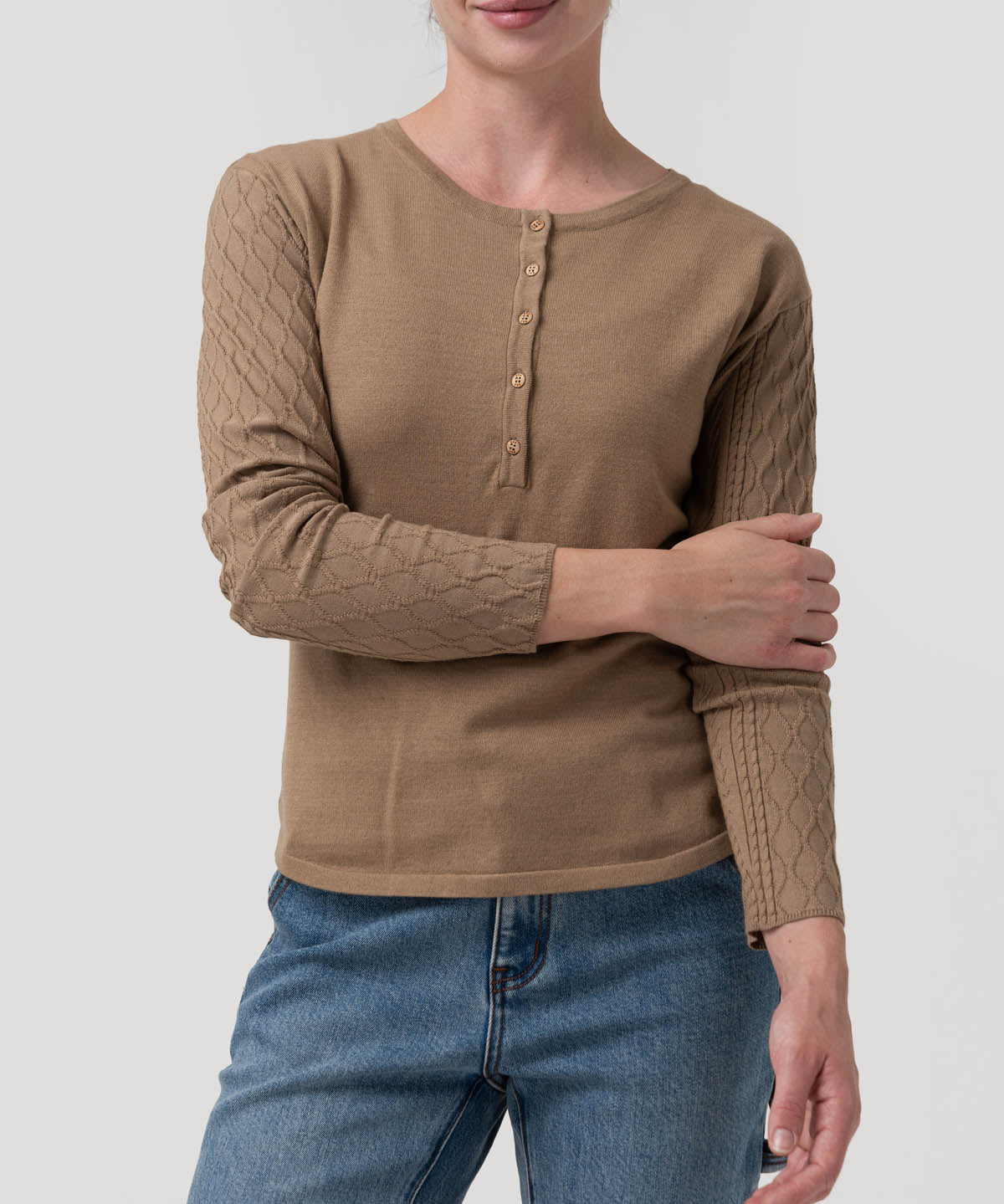 Polera Algodón Mujer Olmo Café Rockford