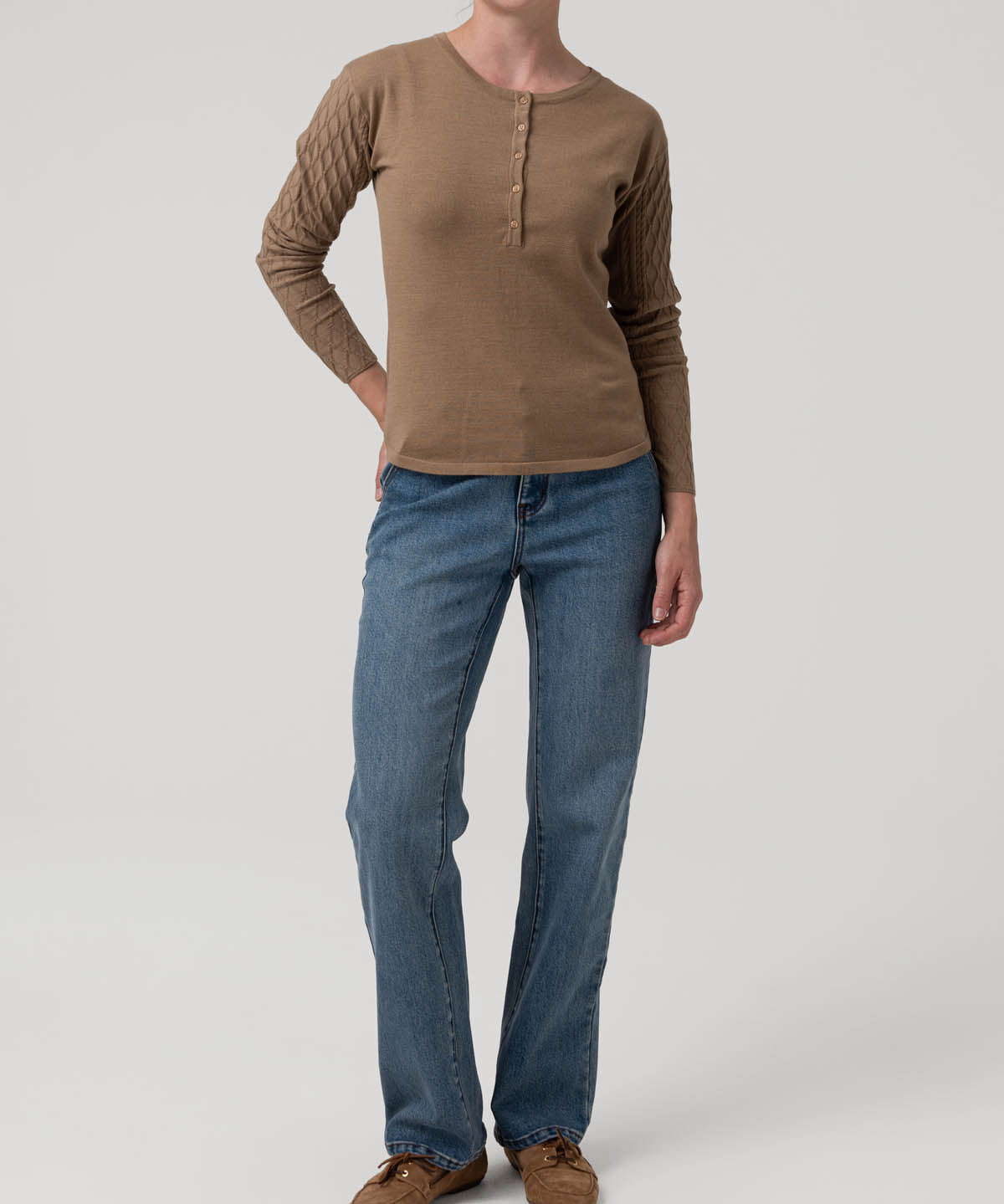 Polera Algodón Mujer Olmo Café Rockford