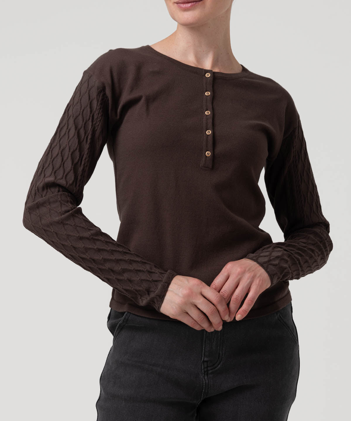 Polera Algodón/Poliéster Mujer Olmo Café Rockford