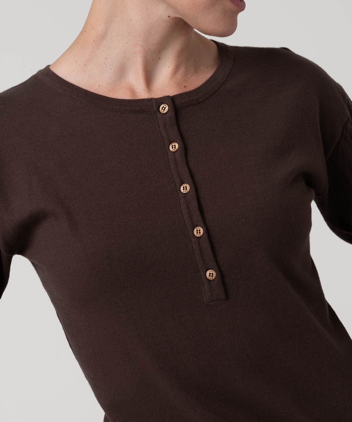 Polera Algodón/Poliéster Mujer Olmo Café Rockford