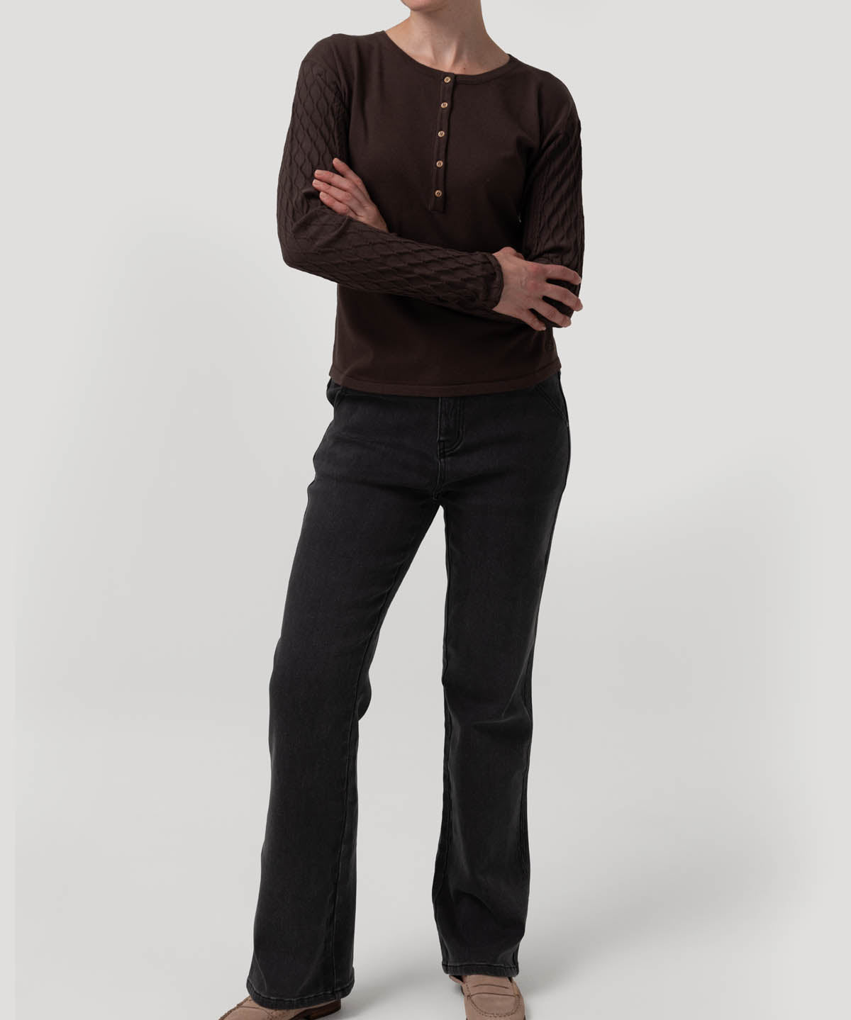 Polera Algodón/Poliéster Mujer Olmo Café Rockford