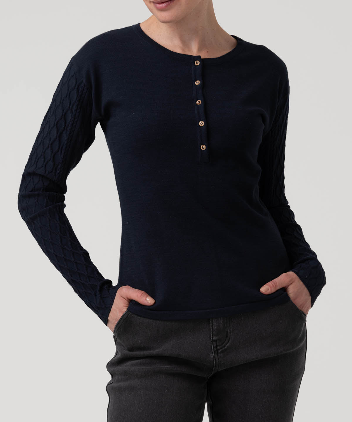 Polera Algodón/Poliéster Mujer Olmo Azul Rockford